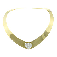 304 Stainless Steel, with Rhinestone Clay Pave, Heart, gold color plated, with 36 pcs rhinestone, 21mm, Inner Diameter:Approx 128x116mm, Length:Approx 15.5 Inch, 3PCs/Lot, Sold By Lot