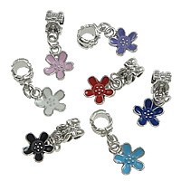 European Style Zinc Alloy Dangle Beads Flower platinum color plated without troll & enamel nickel lead & cadmium free 24mm  Approx 5mm Sold By Lot