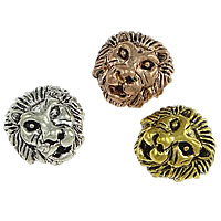 Tibetan Style Large Hole Bead, Lion, plated, blacken, more colors for choice, nickel, lead & cadmium free, 12x13x9mm, Hole:Approx 2mm, 50PCs/Lot, Sold By Lot
