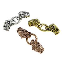 Zinc Alloy Snap Clasp Tiger plated with end cap & blacken nickel lead & cadmium free 72mm Approx 10mm Sold By Lot