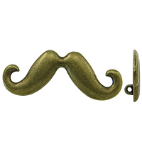Zinc Alloy moustache pendentifs, alliage de zinc, Plaqué de couleur de bronze antique, protéger l'environnement, sans nickel, plomb et cadmium, 44x16mm, Trou:Environ 1mm, 100PC/sac, Vendu par sac