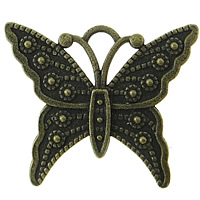 Tibetan Style Animal Pendants, Butterfly, antique bronze color plated, nickel, lead & cadmium free, 24x20mm, Hole:Approx 2mm, 200PCs/Bag, Sold By Bag