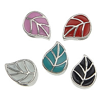 Tibetan Style European Beads, Leaf, platinum color plated, without troll & enamel, more colors for choice, nickel, lead & cadmium free, 9x11x7mm, Hole:Approx 5mm, 100PCs/Lot, Sold By Lot