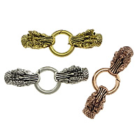 Tibetan Style Snap Clasp, Dragon, plated, with end cap & blacken, more colors for choice, nickel, lead & cadmium free, 70mm, 30x17x15mm, 24x4mm, Hole:Approx 10mm, 20PCs/Lot, Sold By Lot
