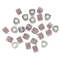 Zinc Alloy Triangle platinum color plated & with letter pattern & without troll & enamel pink nickel lead & cadmium free Approx 5mm Sold By Lot