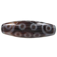 Ágata natural tibetano Dzi Beads, Ágata tibetana, Oval, vinte e um de olhos & dois tons, 38x12mm, Buraco:Aprox 2.5mm, vendido por PC
