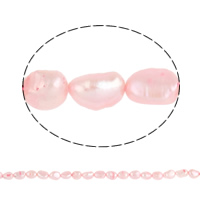 Perles nacres baroques de culture d'eau douce , perle d'eau douce cultivée, rose, 8-9mm, Trou:Environ 0.8mm, Vendu par Environ 15 pouce brin