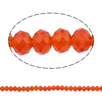 Rondelle Crystal Beads, imitation CRYSTALLIZED™ element crystal, Fire Opal, 6x8mm, Hole:Approx 1.5mm, Length:Approx 16 Inch, 10Strands/Bag, Sold By Bag