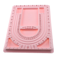 Bead Design Board Plastic Rectangle with velveteen covered pink Sold By Bag