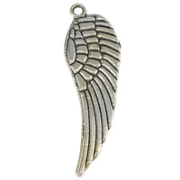 Wing Shaped Tibetan Style Pendants, antique silver color plated, nickel, lead & cadmium free, 9.50x30x1mm, Hole:Approx 1.5mm, 300PCs/Lot, Sold By Lot