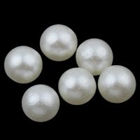 ABS Plastic Beads, Round, imitation pearl & no hole, white, 5mm, Approx 8300PCs/Bag, Sold By Bag