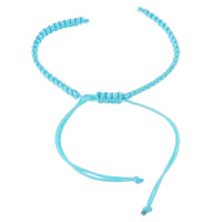 Modna bransoleta - sznurek, Sznur nylonowy, Ręcznie robione, regulowany, niebieski, 5mm, długość 6-12 cal, 50nici/wiele, sprzedane przez wiele