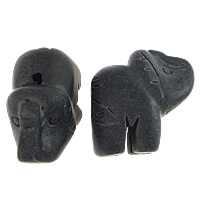 Perles en pierre noire, éléphant, 32x32x17mm, Trou:Environ 2mm, 10PC/lot, Vendu par lot
