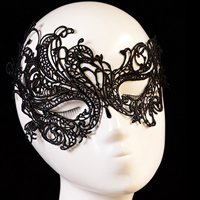 Gothic Augenmaske, Spitze, Gotik, schwarz, 200x100mm, Länge:ca. 23.6 ZollInch, 20PCs/Menge, verkauft von Menge