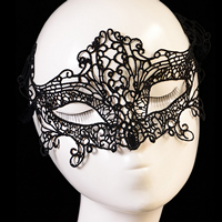 Gothic Augenmaske, Spitze, Gotik, schwarz, 200x100mm, Länge:ca. 23.6 ZollInch, 20PCs/Menge, verkauft von Menge