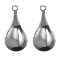 Stainless Steel Pendant Setting, Teardrop, original color, 11x25mm, Hole:Approx 2mm, Inner Diameter:Approx 10x14mm, 200PCs/Lot, Sold By Lot