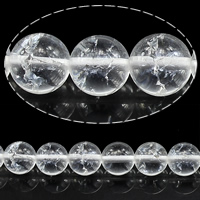 Crackle Glasperler, Glas, Runde, forskellig størrelse for valg & knitren, klar, Hole:Ca. 1mm, Længde Ca. 15.5 inch, Solgt af Lot