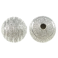 Brass Jewelry Beads Round platinum color plated flower cut & stardust nickel lead & cadmium free 12mm Approx 2mm Sold By Lot