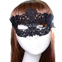 Gotiska Eye Mask, Lace, gotisk stil, svart, 200x100mm, Längd Ca 23.6 inch, 20PC/Lot, Säljs av Lot