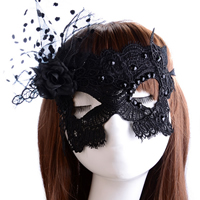 Lace with Etamine & Gauze & Resin Rhinestone gothic style black Length Approx 23.6 Inch Sold By Lot