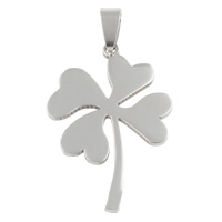 Stainless Steel Flower Pendant Four Leaf Clover original color Approx Sold By Bag