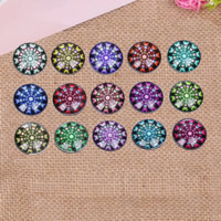 Glass Cabochons Flat Round time gem jewelry & DIY & flat back & decal mixed colors Sold By Lot