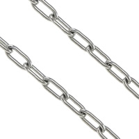 Rustfrit stål Oval Chain, Stainless Steel, oval kæde, oprindelige farve, 2.70x1.70x0.50mm, 100m/Lot, Solgt af Lot