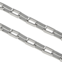 Rozsdamentes acélból készült ékszerek Chain, Stainless Steel, különböző méretű a választás & téglalap lánc, az eredeti szín, 100m/Lot, Által értékesített Lot