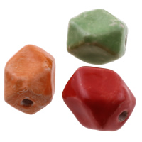Perles en porcelaine émaillées, vernissé, couleurs mélangées, 15-16mm, 19-20mm, Trou:Environ 2mm, 100PC/sac, Vendu par sac