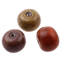 Perles en porcelaine émaillées, rondelle, vernissé, couleurs mélangées, 14-16mm, 19-20mm, Trou:Environ 3mm, 100PC/sac, Vendu par sac