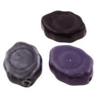 Perles en porcelaine émaillées, vernissé, couleurs mélangées, 27-28mm, 36-37mm, Trou:Environ 3mm, 100PC/sac, Vendu par sac