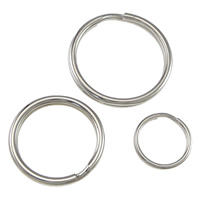 Нержавеющая сталь Split Ring, Нержавеющая сталь 304, Кольцевая форма, разный размер для выбора, оригинальный цвет, 1000ПК/Лот, продается Лот