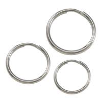 Нержавеющая сталь Split Ring, нержавеющая сталь, Кольцевая форма, разный размер для выбора, оригинальный цвет, 500ПК/Лот, продается Лот