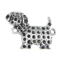 Tibetan Style Connector Setting, Dog, antique silver color plated, 1/1 loop, nickel, lead & cadmium free, 29x23x3mm, Hole:Approx 2.5mm, Inner Diameter:Approx 1.5mm, 200PCs/Lot, Sold By Lot