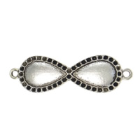 Tibetan Style Connector Setting, Infinity, antique silver color plated, 1/1 loop, nickel, lead & cadmium free, 44x14x1.50mm, Hole:Approx 2mm, Inner Diameter:Approx 1mm, 200PCs/Lot, Sold By Lot