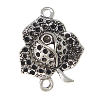 Tibetan Style Connector Setting, Flower, antique silver color plated, 1/1 loop, nickel, lead & cadmium free, 19x24x6mm, Hole:Approx 2mm, Inner Diameter:Approx 2, 1mm, 200PCs/Lot, Sold By Lot