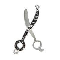 Tibetan Style Connector Setting, Scissors, antique silver color plated, 1/1 loop, nickel, lead & cadmium free, 27x44x2mm, Hole:Approx 2mm, Inner Diameter:Approx 2, 1mm, 100PCs/Lot, Sold By Lot