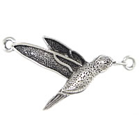 Tibetan Style Connector Setting, Hummingbird, antique silver color plated, 1/1 loop & hammered, nickel, lead & cadmium free, 38x25x4mm, Hole:Approx 2mm, 200PCs/Lot, Sold By Lot