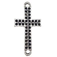 Tibetan Style Connector Setting, Cross, antique silver color plated, 1/1 loop, nickel, lead & cadmium free, 18.50x38x2mm, Hole:Approx 2.5mm, Inner Diameter:Approx 1mm, 200PCs/Lot, Sold By Lot