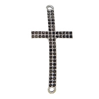 Tibetan Style Connector Setting, Cross, antique silver color plated, 1/1 loop, nickel, lead & cadmium free, 23x51x2mm, Hole:Approx 2mm, Inner Diameter:Approx 1mm, 200PCs/Lot, Sold By Lot