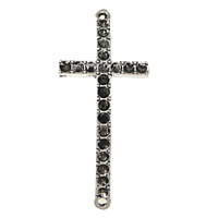Tibetan Style Connector Setting, Cross, antique silver color plated, 1/1 loop, nickel, lead & cadmium free, 22x52x3mm, Hole:Approx 2mm, Inner Diameter:Approx 2mm, 100PCs/Lot, Sold By Lot