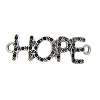 Tibetan Style Connector Setting, word hope, antique silver color plated, 1/1 loop, nickel, lead & cadmium free, 34x10x2mm, Hole:Approx 2mm, Inner Diameter:Approx 0.8mm, 300PCs/Lot, Sold By Lot