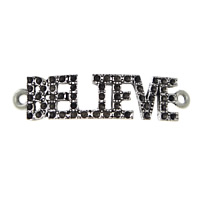 Zinc Alloy Connector Setting word believe antique silver color plated 1/1 loop nickel lead & cadmium free Approx 2mm Inner Approx 1mm Sold By Lot