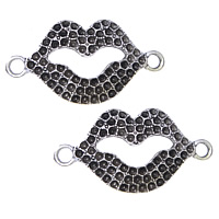 Zinc Alloy Connector Setting Lip antique silver color plated & 1/1 loop nickel lead & cadmium free Sold By Lot