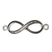 Tibetan Style Connector Setting, Infinity, antique silver color plated, 1/1 loop, nickel, lead & cadmium free, 34x10x2mm, Hole:Approx 2mm, 300PCs/Lot, Sold By Lot