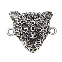 Tibetan Style Connector Setting, Leopard, antique silver color plated, 1/1 loop & hammered, nickel, lead & cadmium free, 28x25x5mm, Hole:Approx 2mm, 100PCs/Lot, Sold By Lot