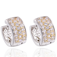 Gets® Jewelry Earring Brass plated micro pave cubic zirconia nickel lead & cadmium free Sold By Pair