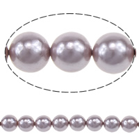 South Sea Shell Beads, Round, light purple, 8mm, Hole:Approx 0.5mm, 50PCs/Strand, Sold Per 16 Inch Strand