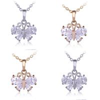 Gets® Smykker vedhæng, Messing, Butterfly, forgyldt, med cubic zirconia & facetteret, blandede farver, nikkel, bly & cadmium fri, 15x20mm, Hole:Ca. 3-5mm, 2pc'er/Bag, Solgt af Bag