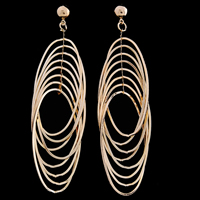 Gets® Jewelry Earring Brass stainless steel post pin Flat Oval 18K gold plated nickel lead & cadmium free Sold By Pair